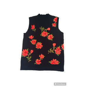 Draper James RSVP Floral Sleeveless Sweater Vest In Size Medium
